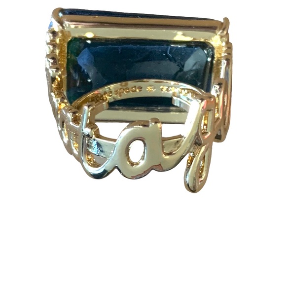 ♠️ KATE SPADE NEW YORK What a Gem Emerald Green Crystal Gold Womans Ring Jewelry - Picture 5 of 10